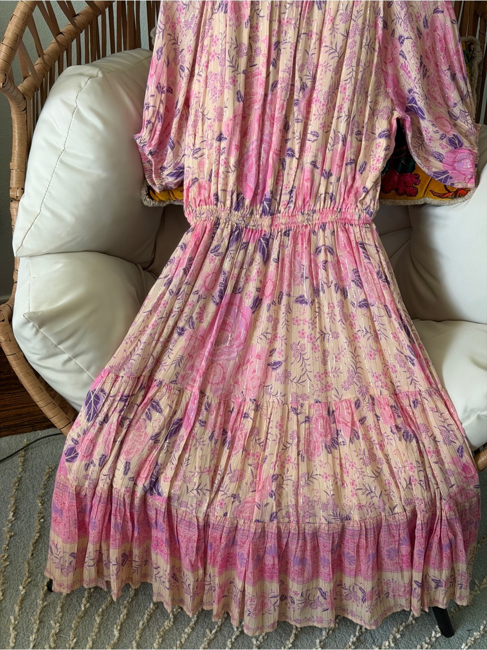 Spell Pink Lavender Floral Midi Dress - Picture 7 of 16
